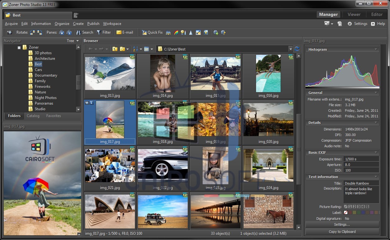 تحميل برنامج الكتابة علي الصور والتعديل عليها 2020 Zoner Photo Studio